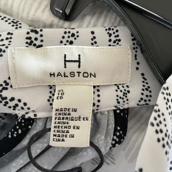 NWT H Halston Printed Knee Length Halter Dress in Zebra Black - Picture 9 of 10